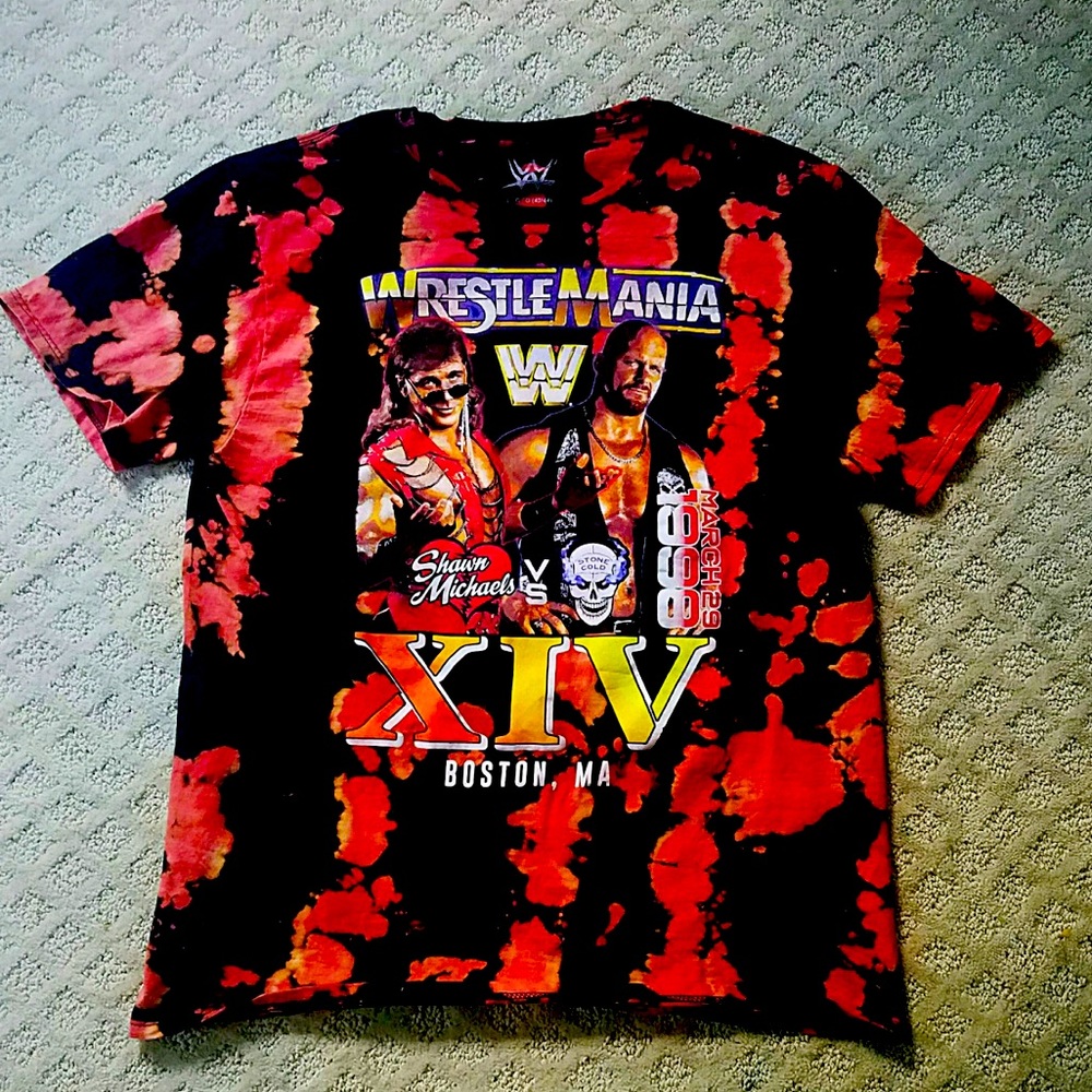 WWE wrestlemania reverse #tie-dye men’s tee shirt.